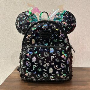 Holographic Nightmare Before Christmas Loungelfy Mini Backpack and Ears Set